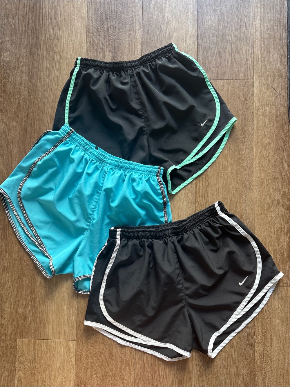 Nike Tempo Women's Dri-FIT 3”Black Blue Mint Athletic Shorts